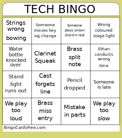 Tech Bingo Card