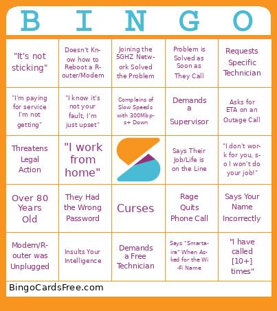Tech Support Bingo