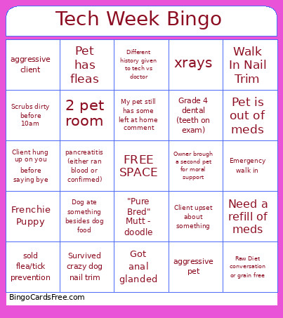 Tech Week Bingo Card