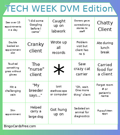 Tech Week LVH Reception Bingo Card