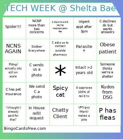 TECH WEEK @ Shelta Bae Bingo Card
