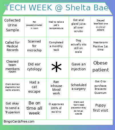 TECH WEEK @ Shelta Bae Bingo Card