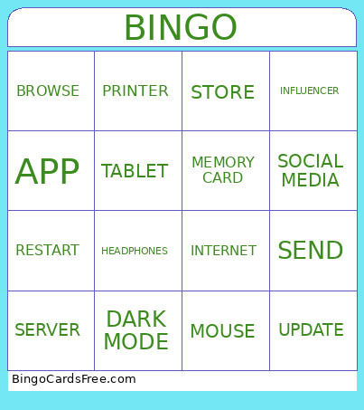 TECHNOLOGY Bingo Card