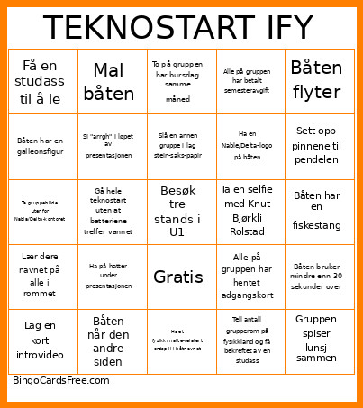 Teknostart Ify Bingo Card
