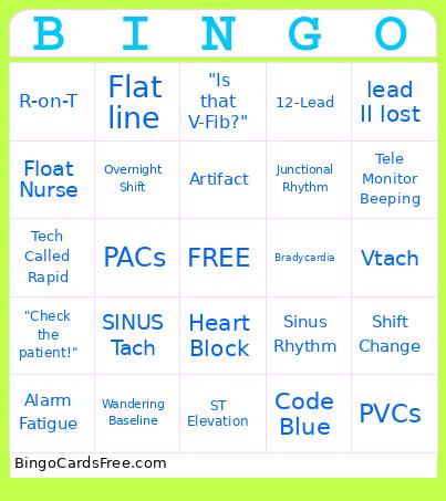 Telemetry Monitor Bingo Card