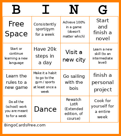 Templatetemplatenamename Bingo Card