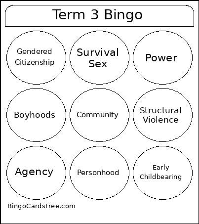 Term 3 Bingo Card