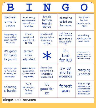 Terrain Rules Bingo
