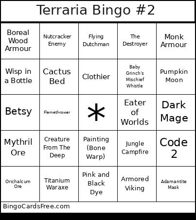 Terraria Bingo #2