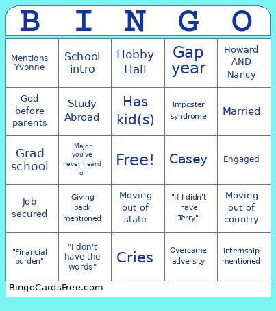 Terry '25 Bingo Card