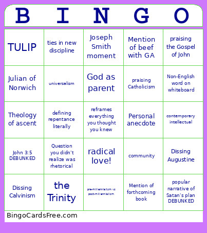 Terryl Bingo Card