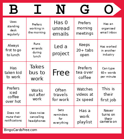 Test 1 - Bingo Card