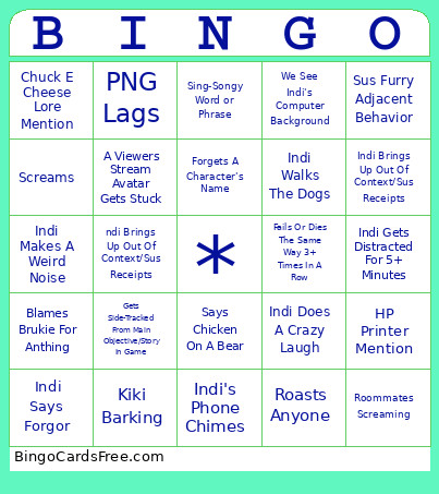 Test 8 Bingo Card