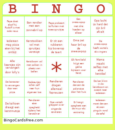 Test Bingo Card
