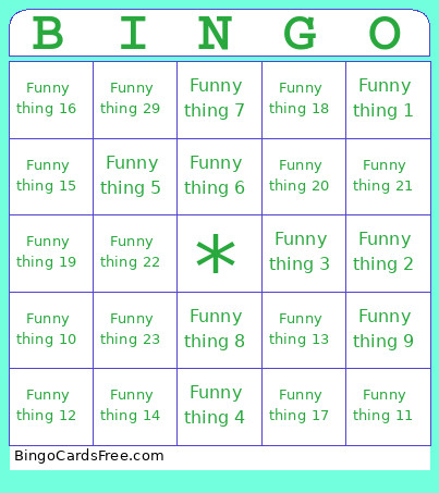 Test Bingo Card
