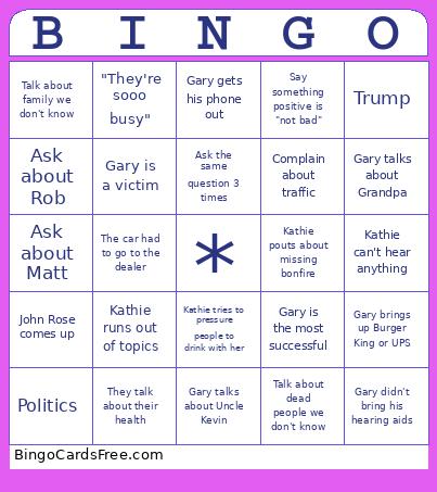 Test Bingo Card