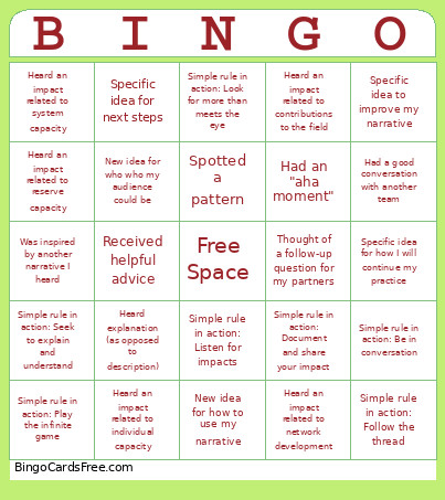 Test_for Impact Bingo Card