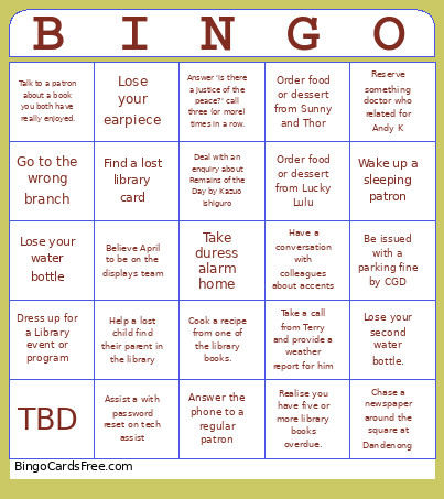 Test Game Bingo Card