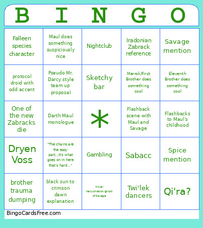 Test-T Bingo Card 2