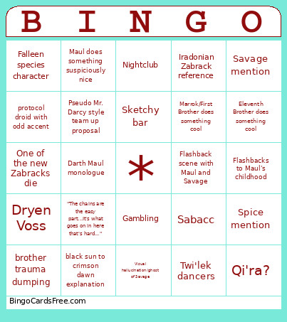 Test-T Bingo Card
