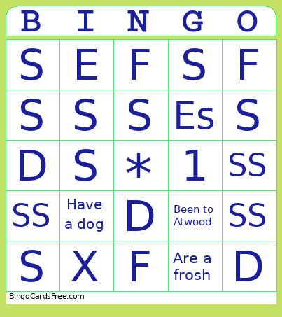 Test Test Test Bingo Card