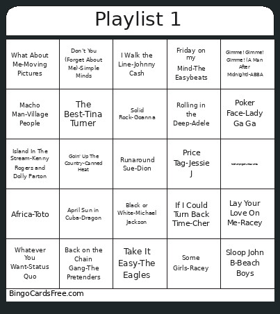Test With 75 Bingo Card