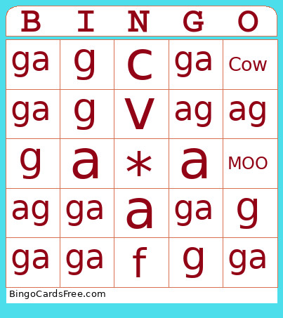 Test001 Bingo Card