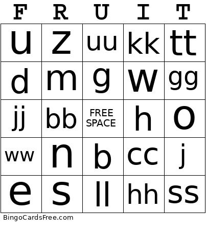 Test1 Bingo Card