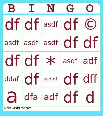 Test1 Bingo Card