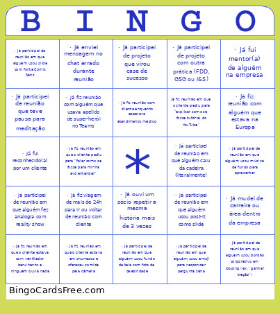 Teste 2 Bingo Card