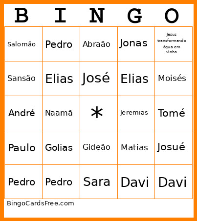 Teste Bingo Card