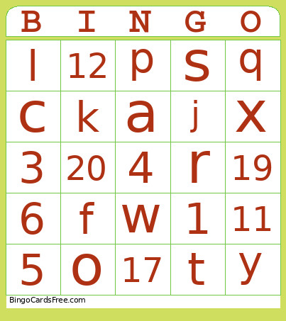 Teste Bingo Card