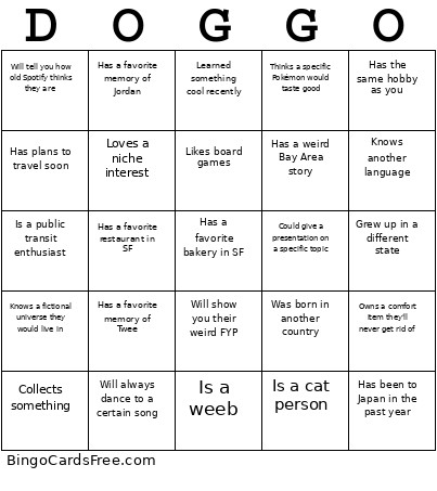 Testeruuuu Bingo Card