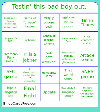 Testin' This Bad Boy Out. Bingo Card