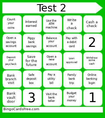Testing Bingo Card