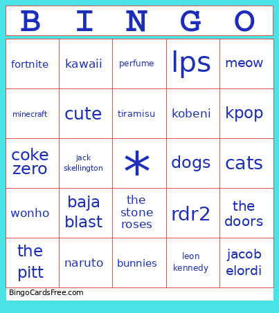 Testing Bingo Card