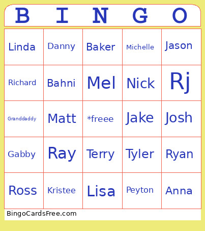 Testing Bingo Card