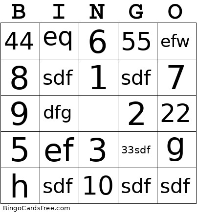 Testing Bingo Card 2