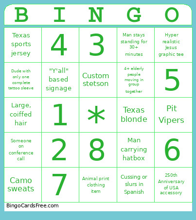 Testing Bingo Card