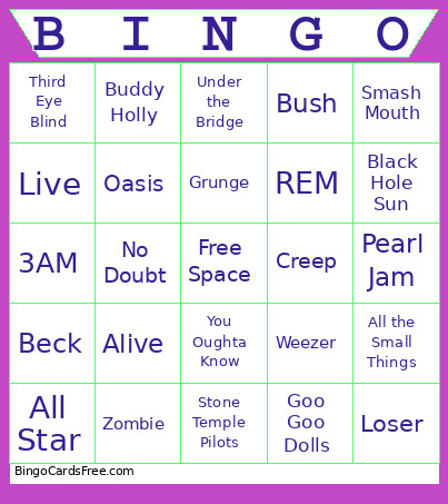 Testing Generator 1 Bingo Card