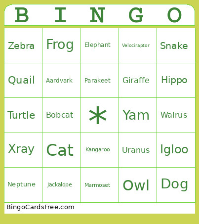 Testing Generator Bingo Card