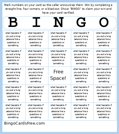 Testt Bingo Card