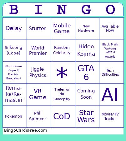 TGA 2024 Bingo