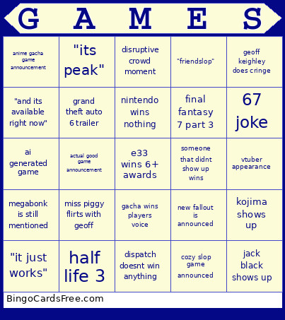 Tgapsl Bingo Card