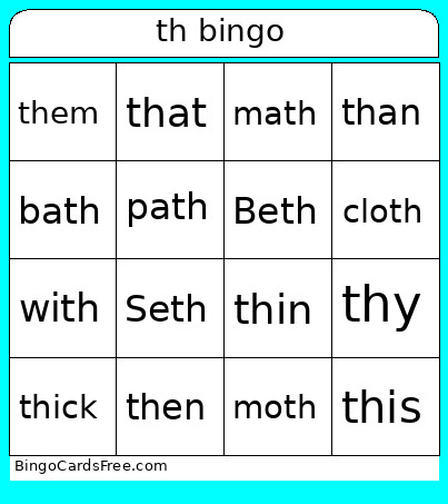 Th Bingo Card