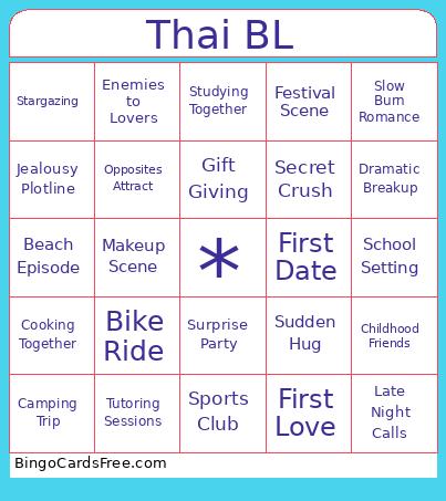 Thai BL Bingo Card