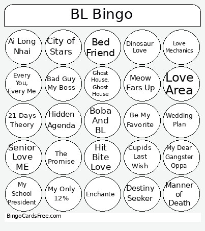 Thai BL 1 Bingo Card