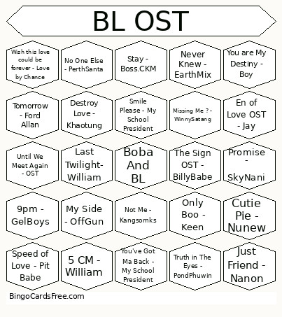 Thai BL OST Bingo Card