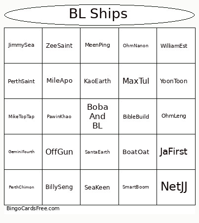 Thai BL Ship Bingo Card