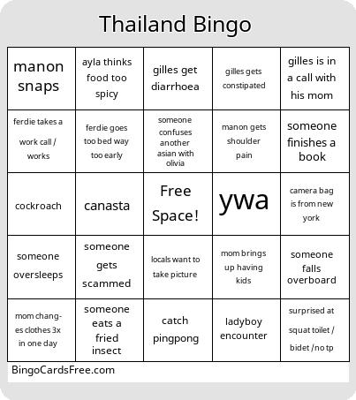 Thailand bingo